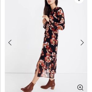 MADEWELL Shirred Midi Dress in French Rose